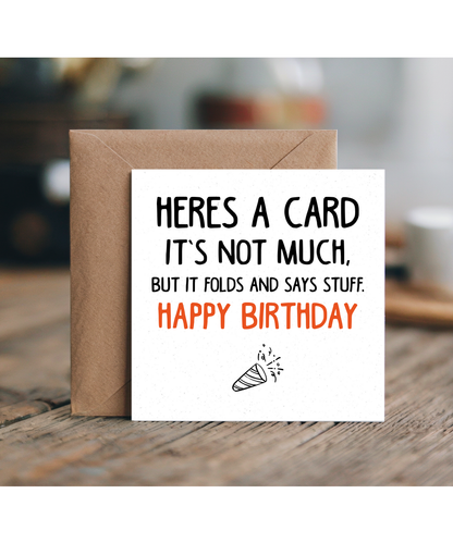 Rude Joke Birthday Card Its Not Much But it Says Stuff