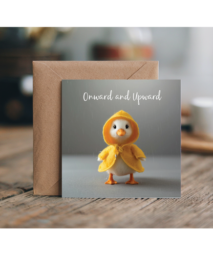 2D Felt style duck raincoat onward and upward