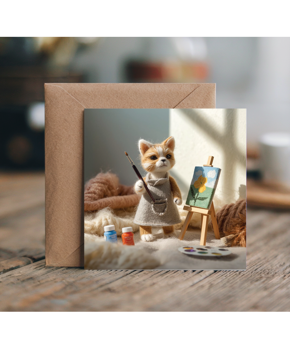 2D felt style cat painter