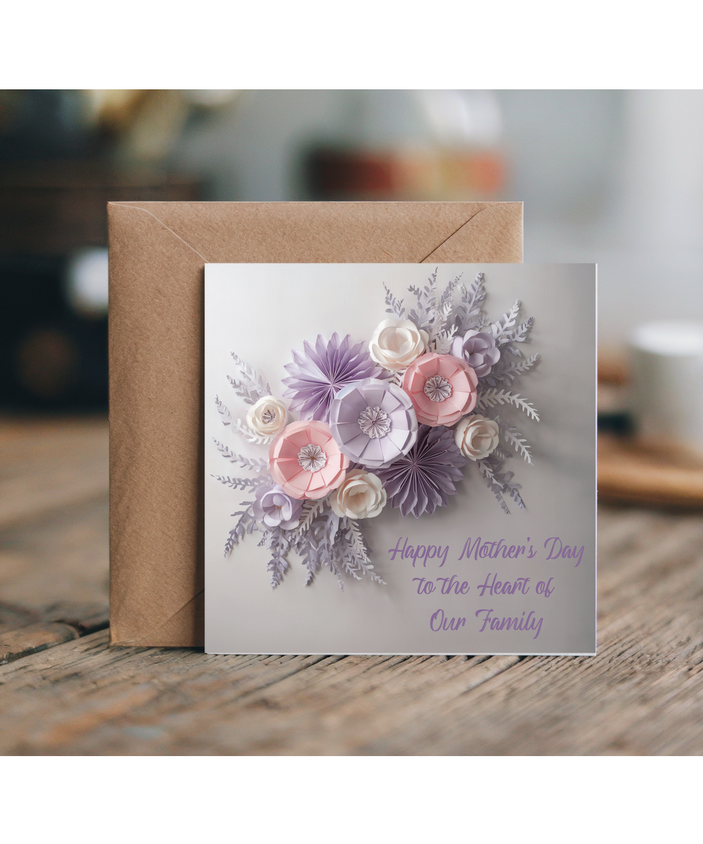 3D effect flower Happy Mother’s Day to the Heart of Our Family