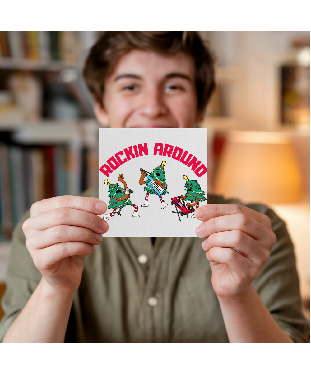 Fun Childrens Christmas Trees Rockin Around