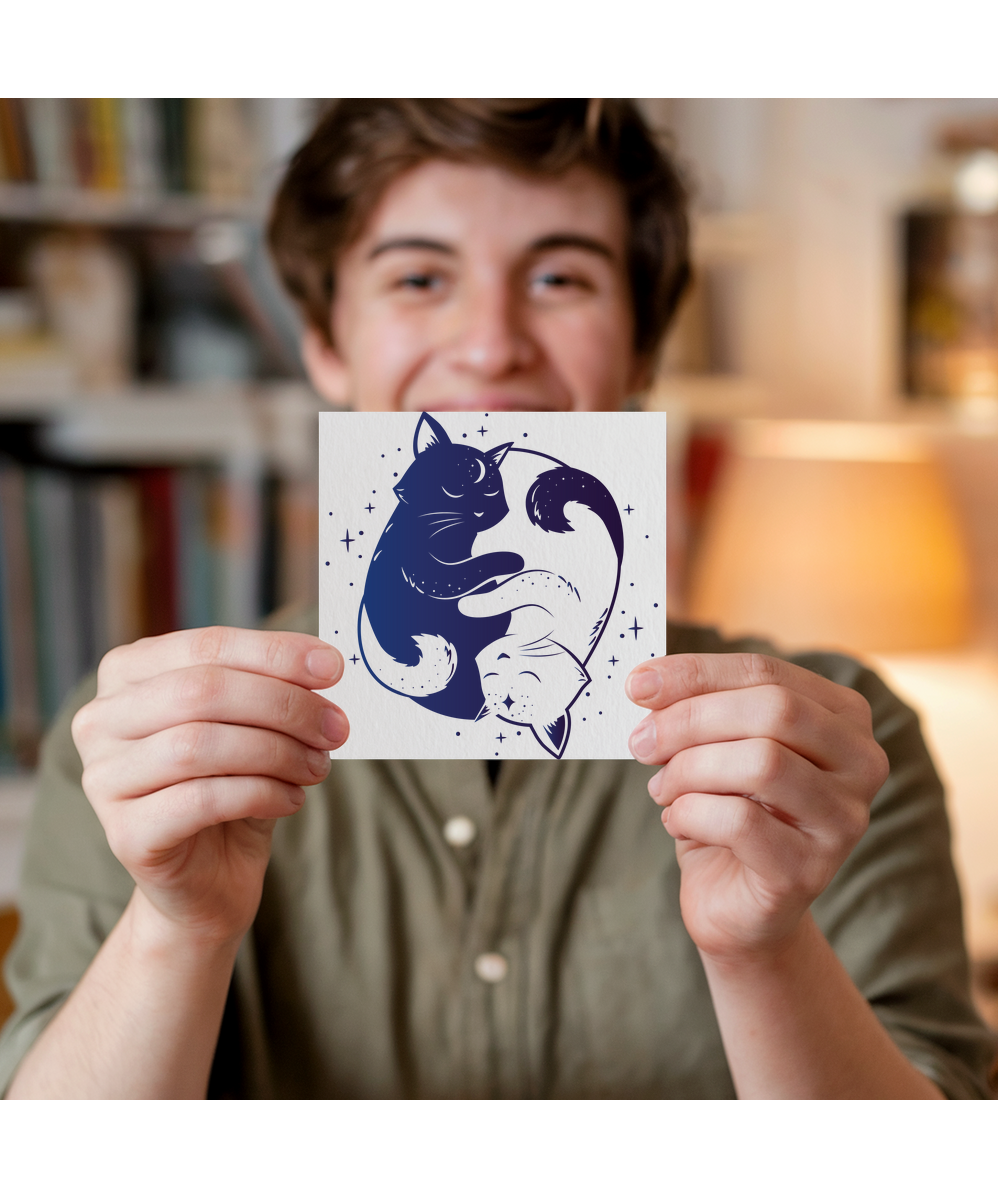 Yin Yang Cats Celestial Cosmic Dream Fantasy