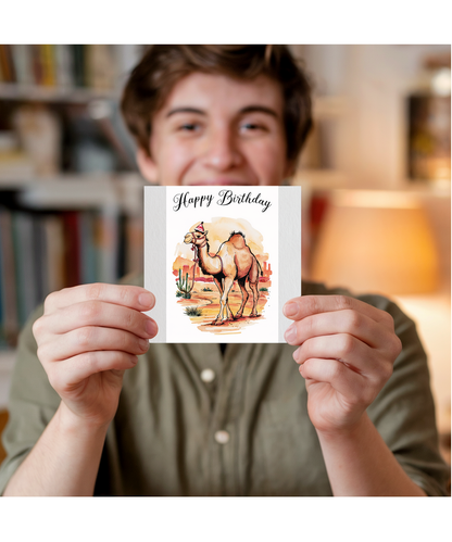Happy Birthday camel watercolour
