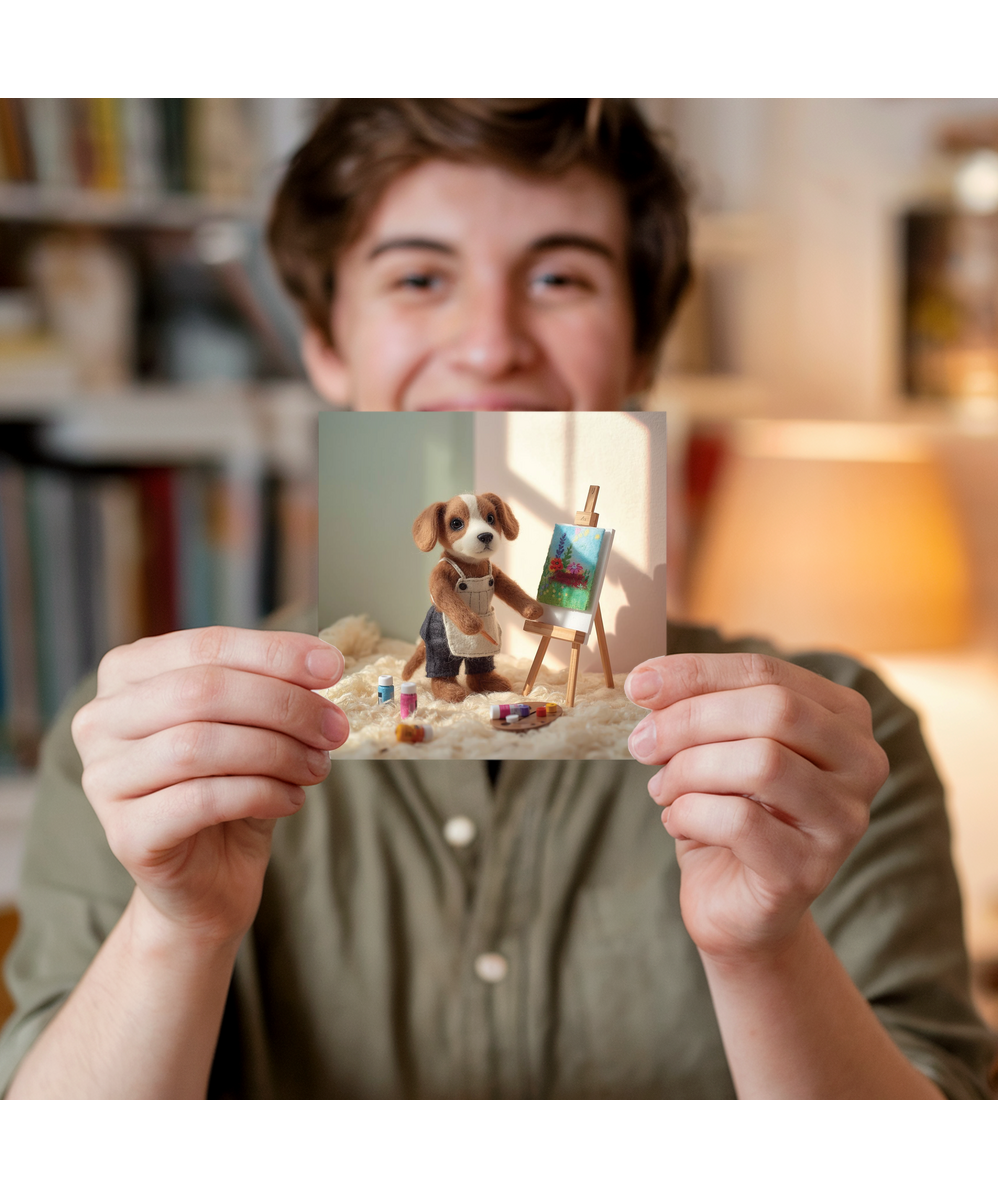 2D felt style dog artist