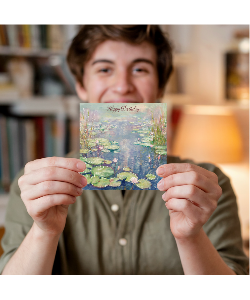 Happy Birthday Card Money Water Lilies