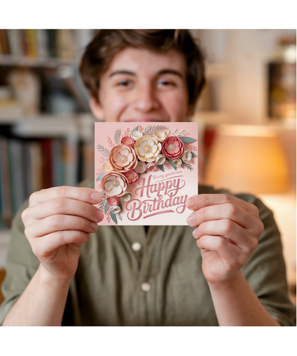 Birthday Card To a Very Special Mum with Pretty Flowers