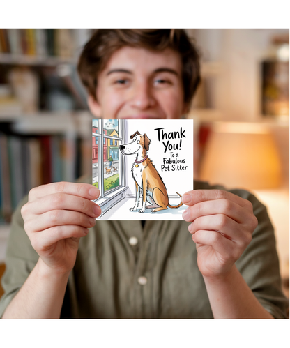 Funny Dog Thank You Card To a Fabulous Pet Sitter