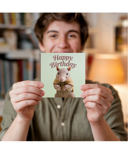 Happy Birthday card baby armadillo