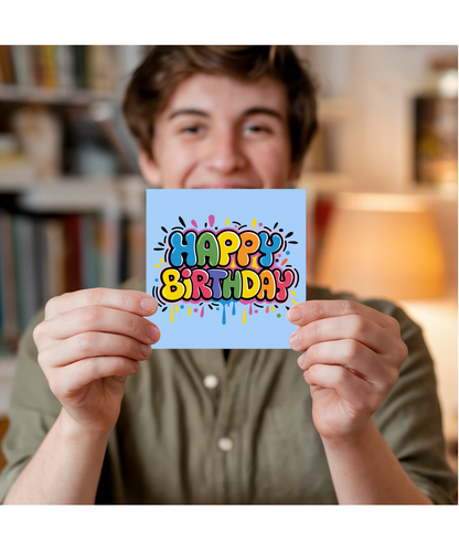 Happy Birthday street art Haring style