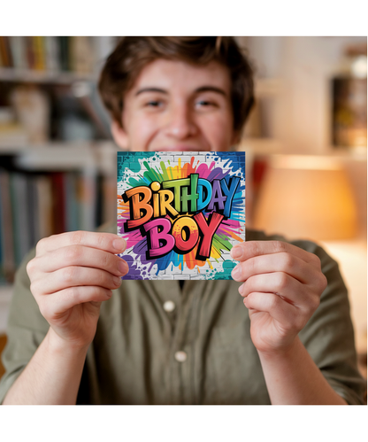 Graffiti Street Art Happy Birthday Card for Men Boys Brother Son Grandson Nephew