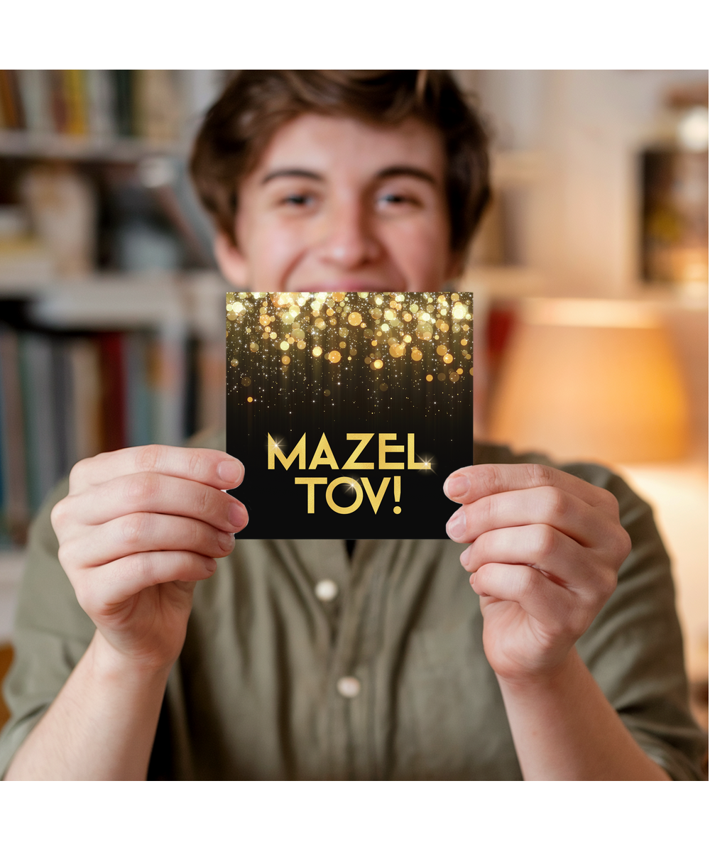 Mazel Tov golden sparkles