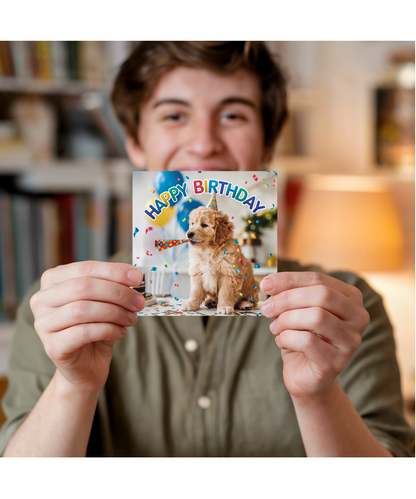 Happy Birthday golden retriever puppy
