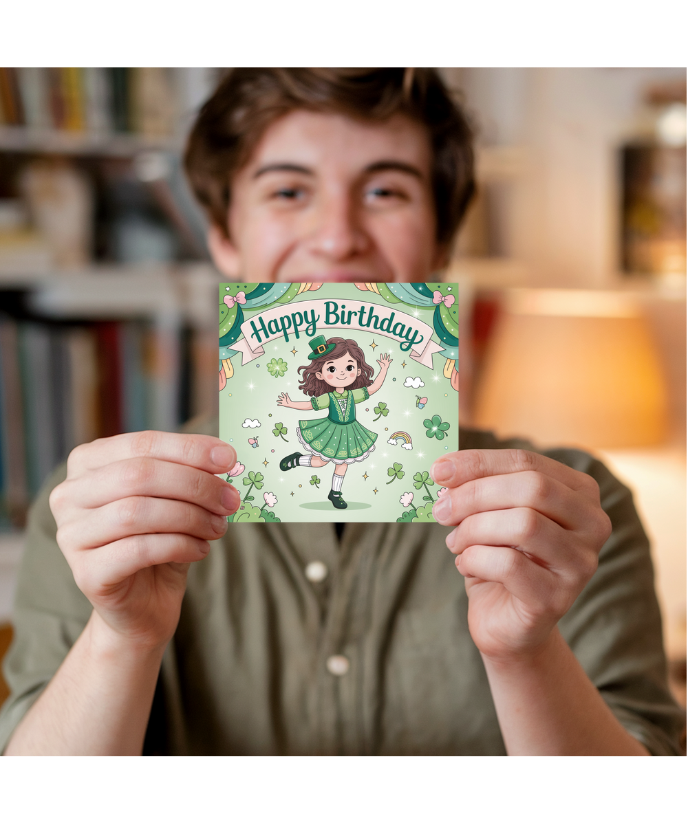 Childrens Birthday Card Little Irish Dancer for Daughter