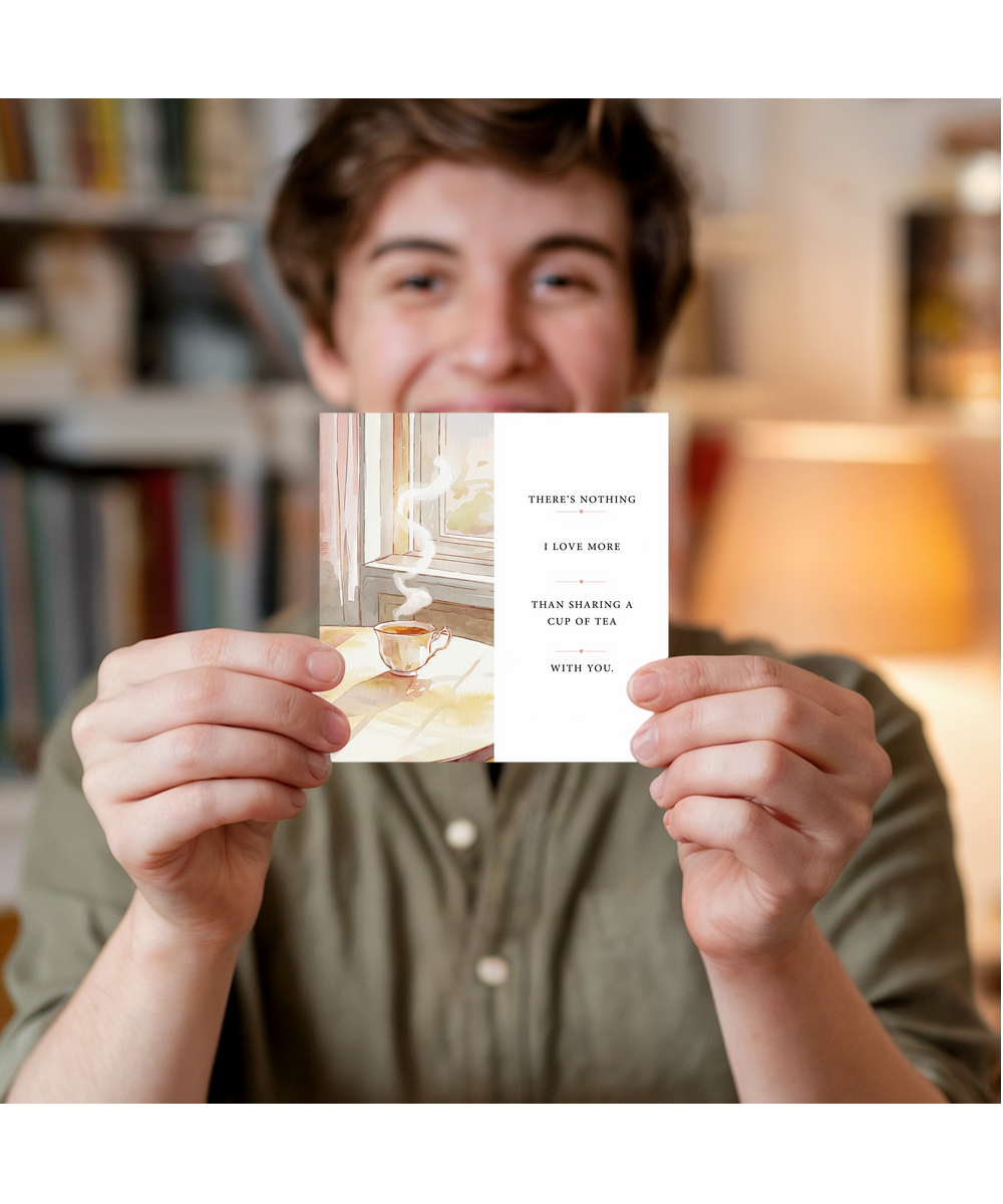 Theres Nothing I Love More Than Tea With You Romantic Anniversary Card