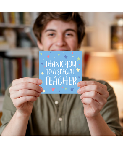 Teacher Thank You Card Nursery Primary School with Starry Design