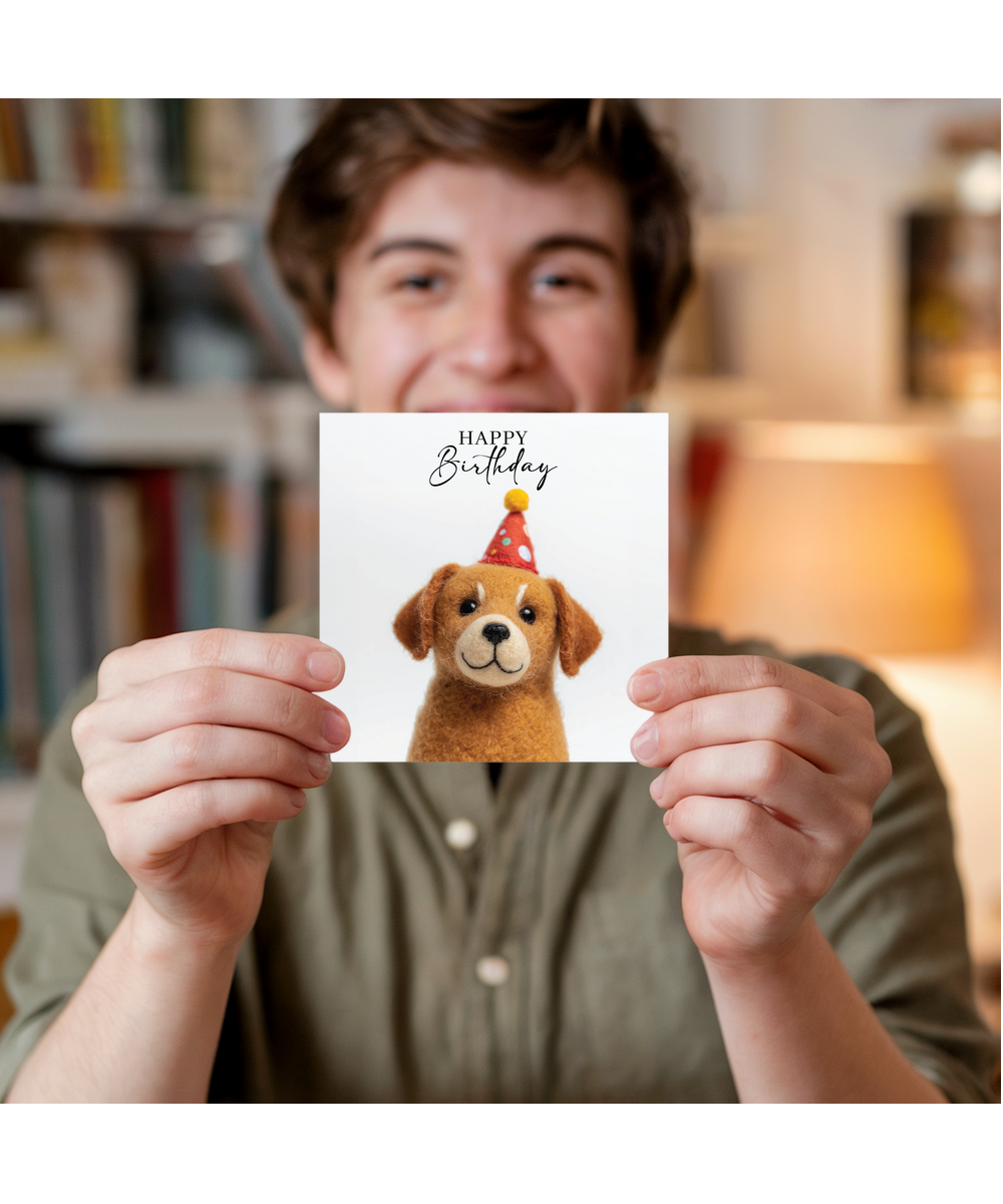 Birthday 2D felt style dog