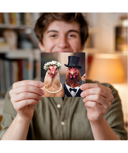 funny chicken bride and groom