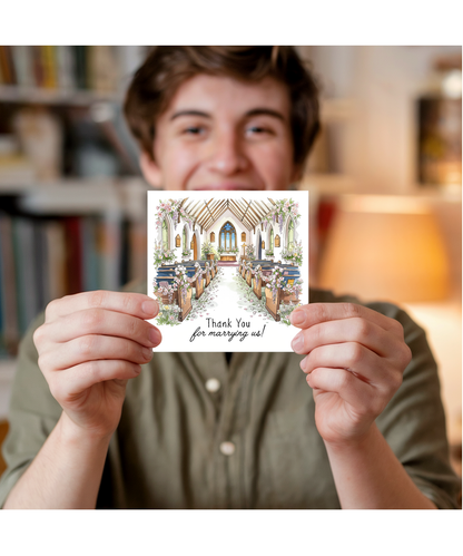 Wedding Officiant Thank You Card for Parish Priest or Vicar Thank You for Marrying Us