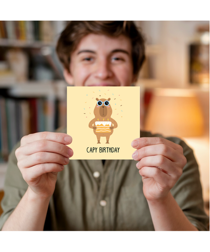 Capy Birthday Card Capybara Pun