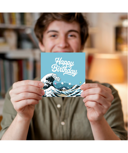 Happy Birthday Card The Great Wave Kanagawa