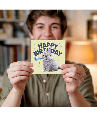 Happy Birthday Grey kitten