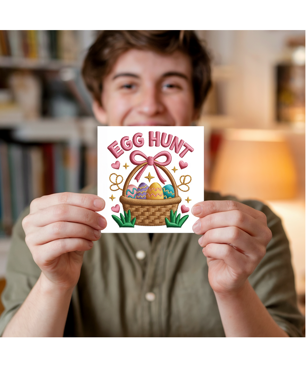 Embroidered style easter egg hunt