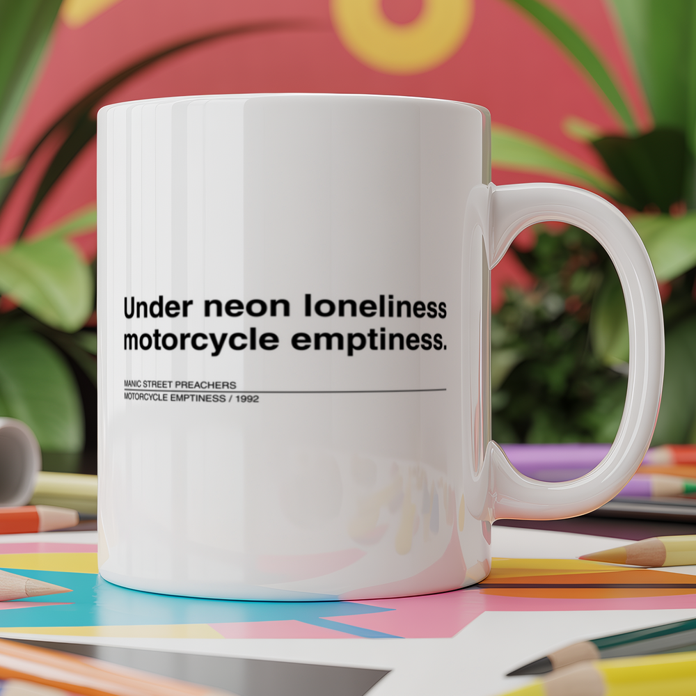 under neon loneliness motorcycle emptiness