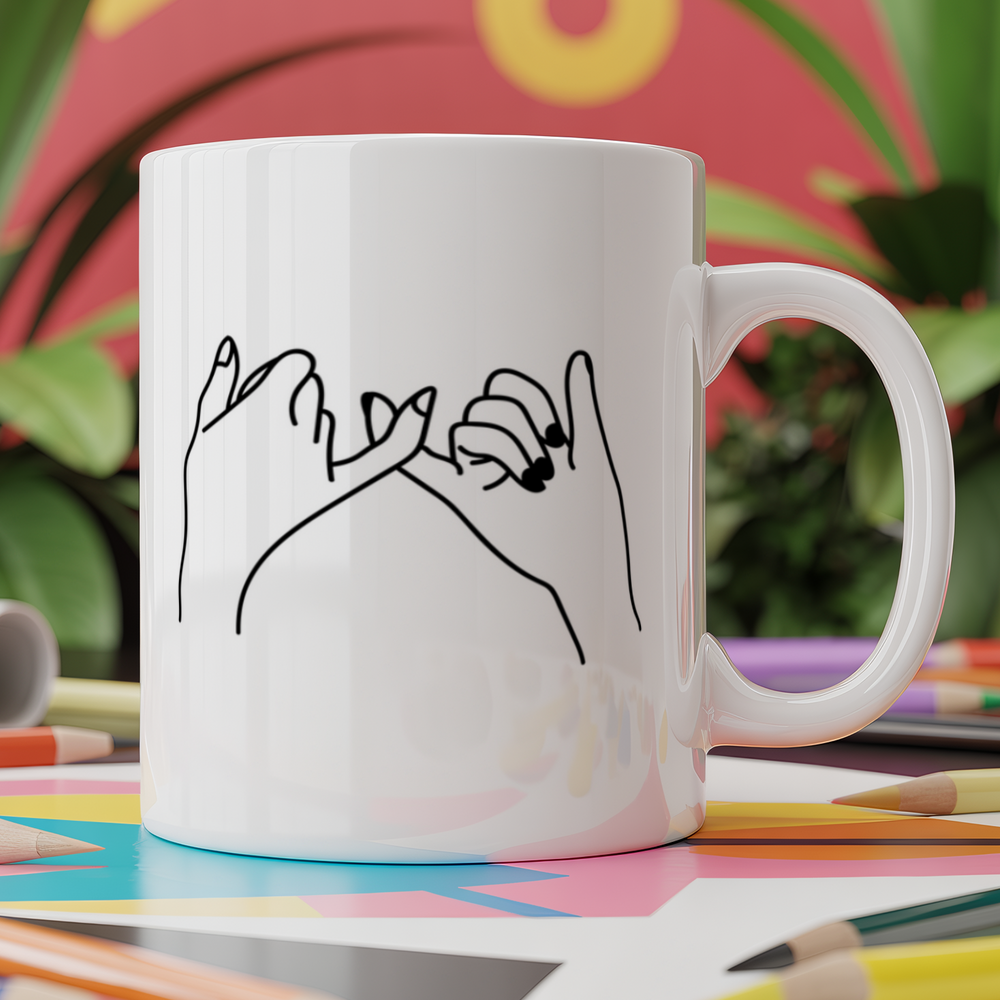 Pinky promise hand illustration