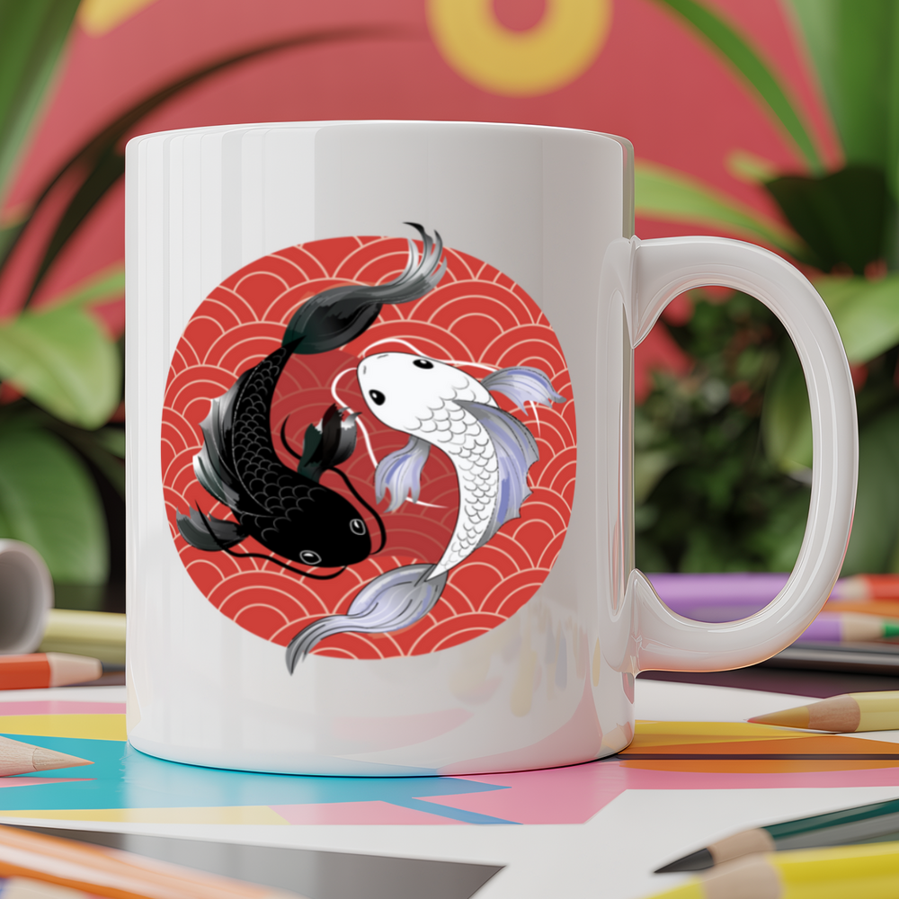 Japanese Koi carp yin yang fish