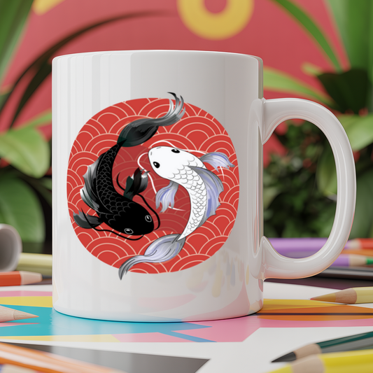 Japanese Koi carp yin yang fish