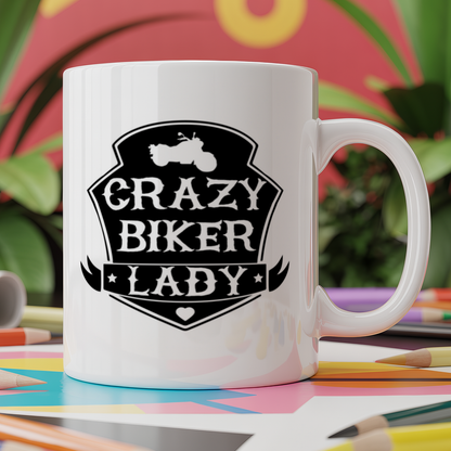 Crazy biker lady