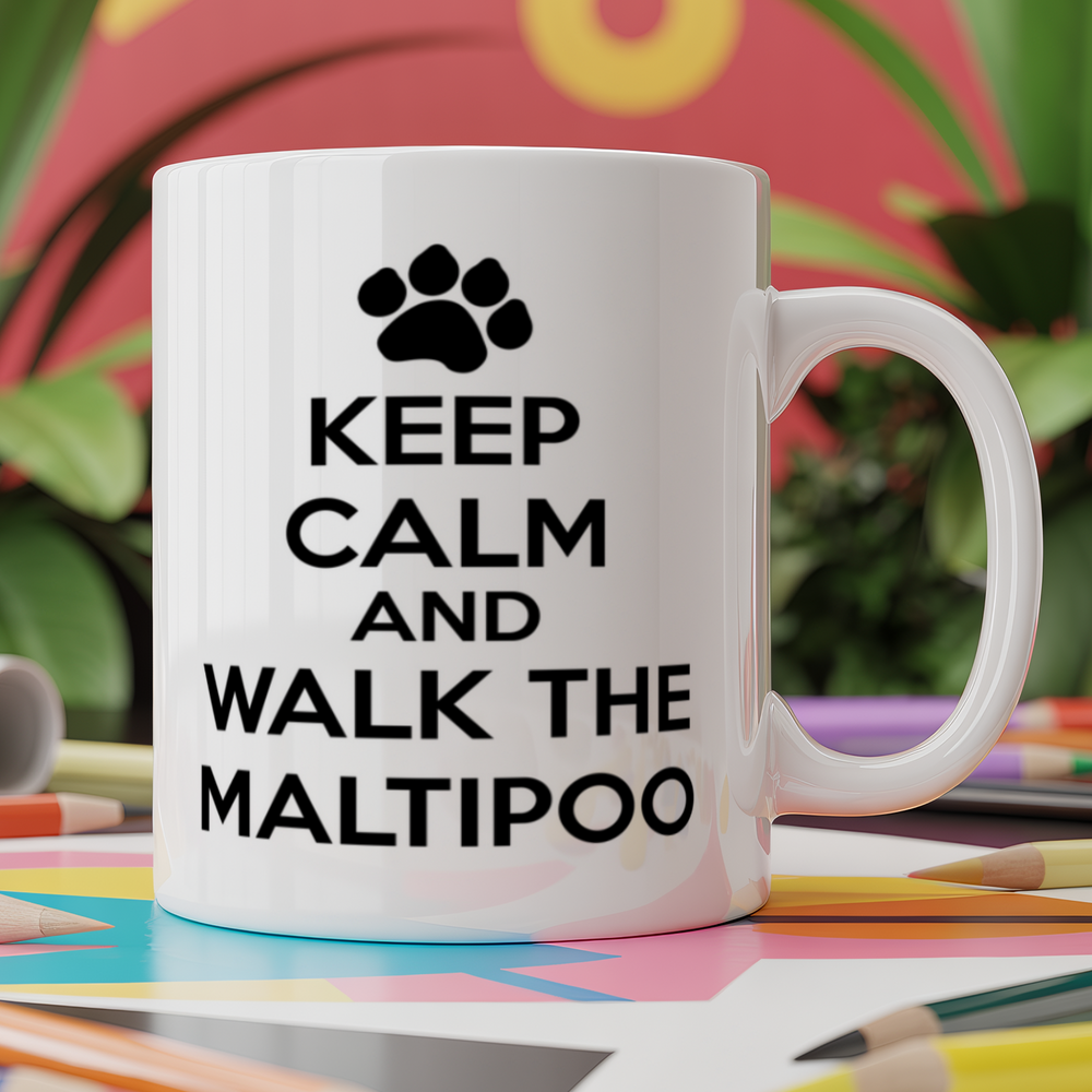 Keep calm and walk the maltipoo - dog