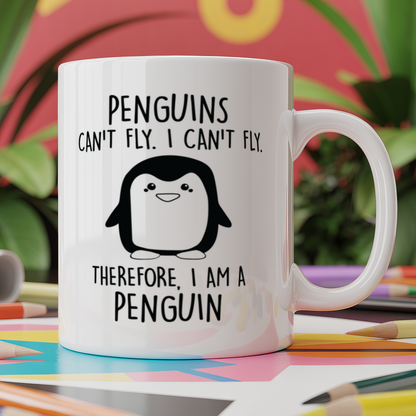 Penguins can't fly. I can't fly. Therefore, I am a penguin