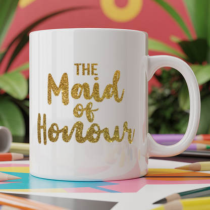 The maid of honour-  gold glitter