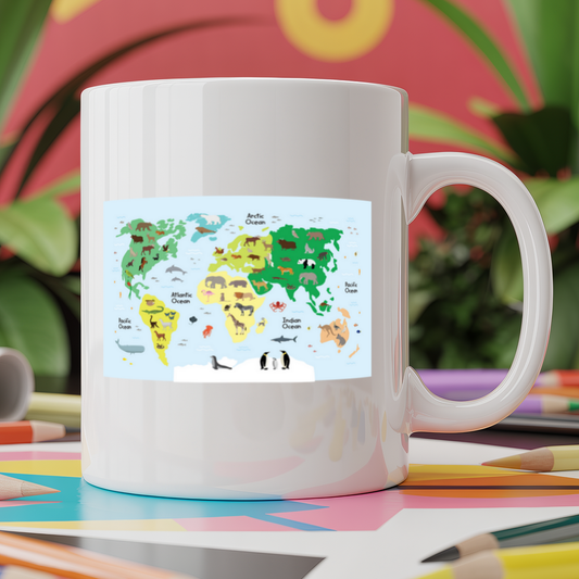 World map of animals
