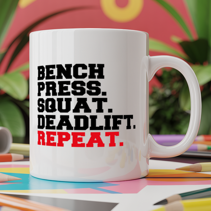 Bench press squat deadlift repeat