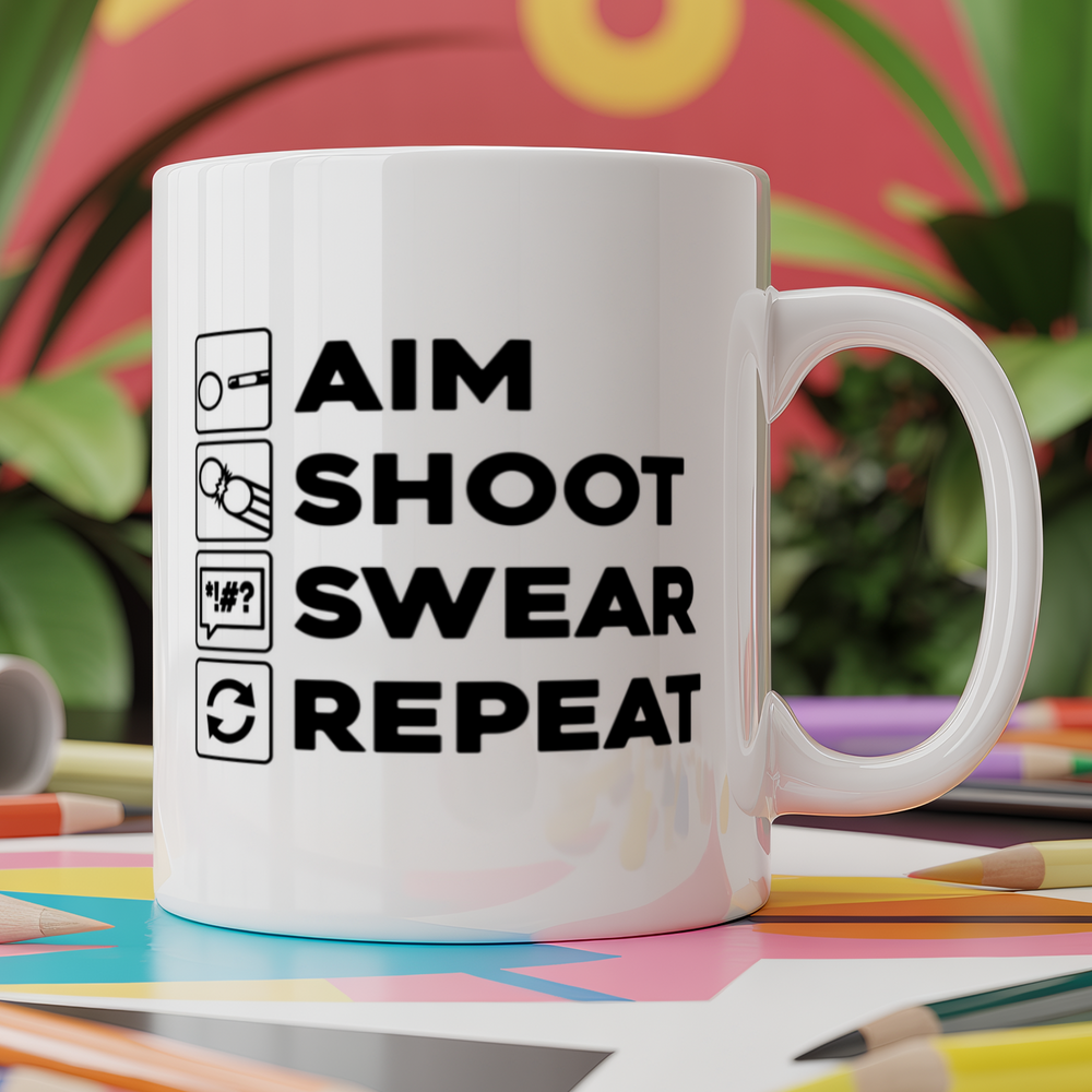Aim shoot swear repeat snooker