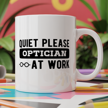 Quiet please optician at work
