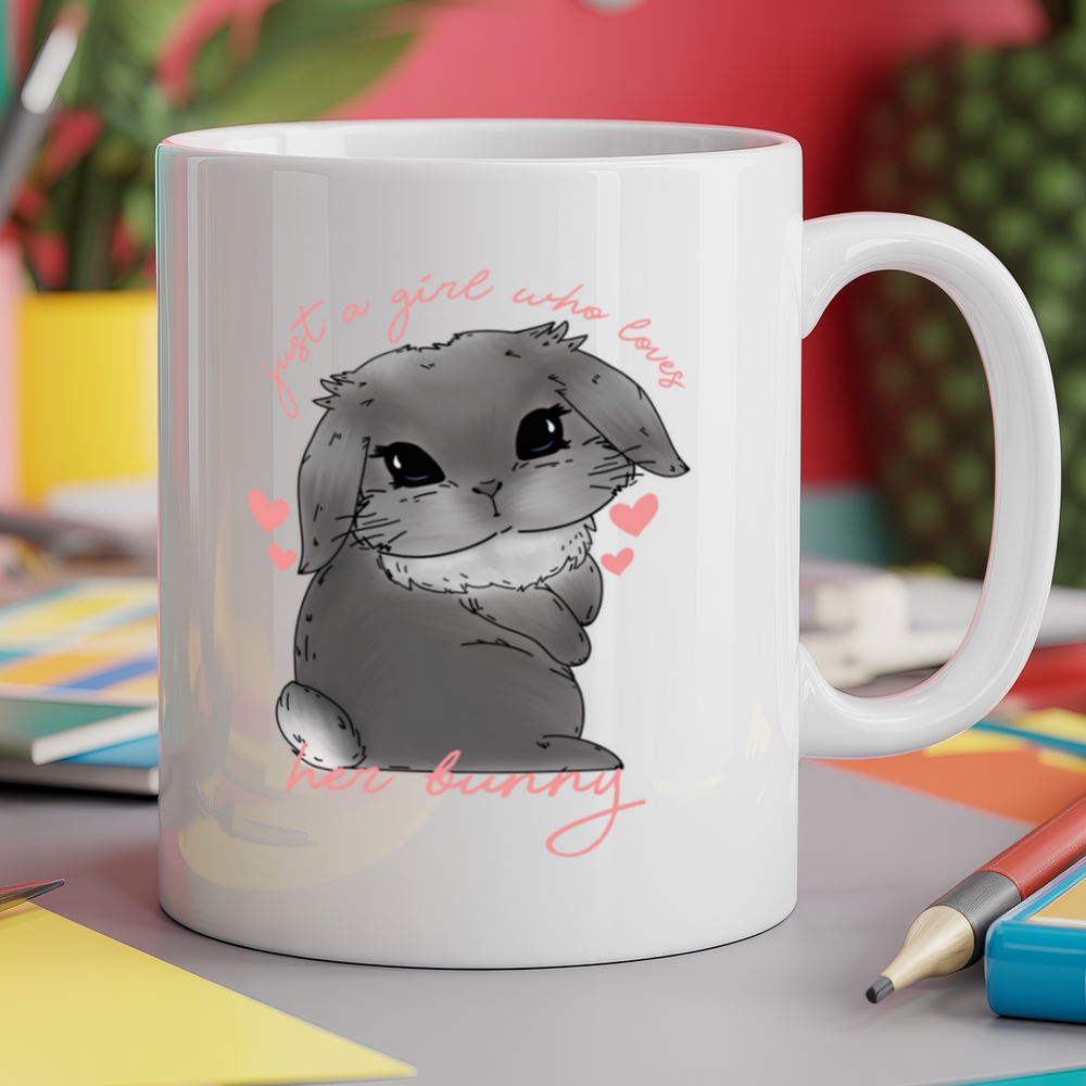 Just a girl who loves her rabbit bunny mini lop - Grey