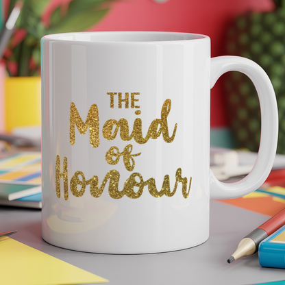 The maid of honour-  gold glitter