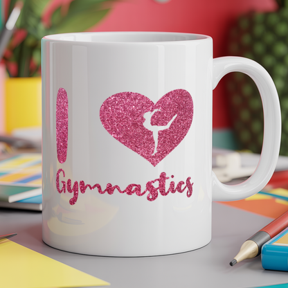 I love gymnastics - pink glitter