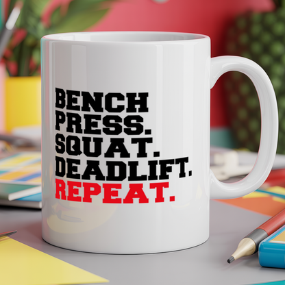 Bench press squat deadlift repeat
