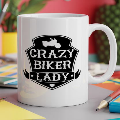Crazy biker lady