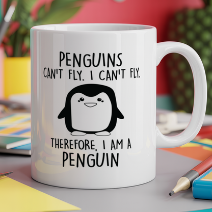 Penguins can't fly. I can't fly. Therefore, I am a penguin
