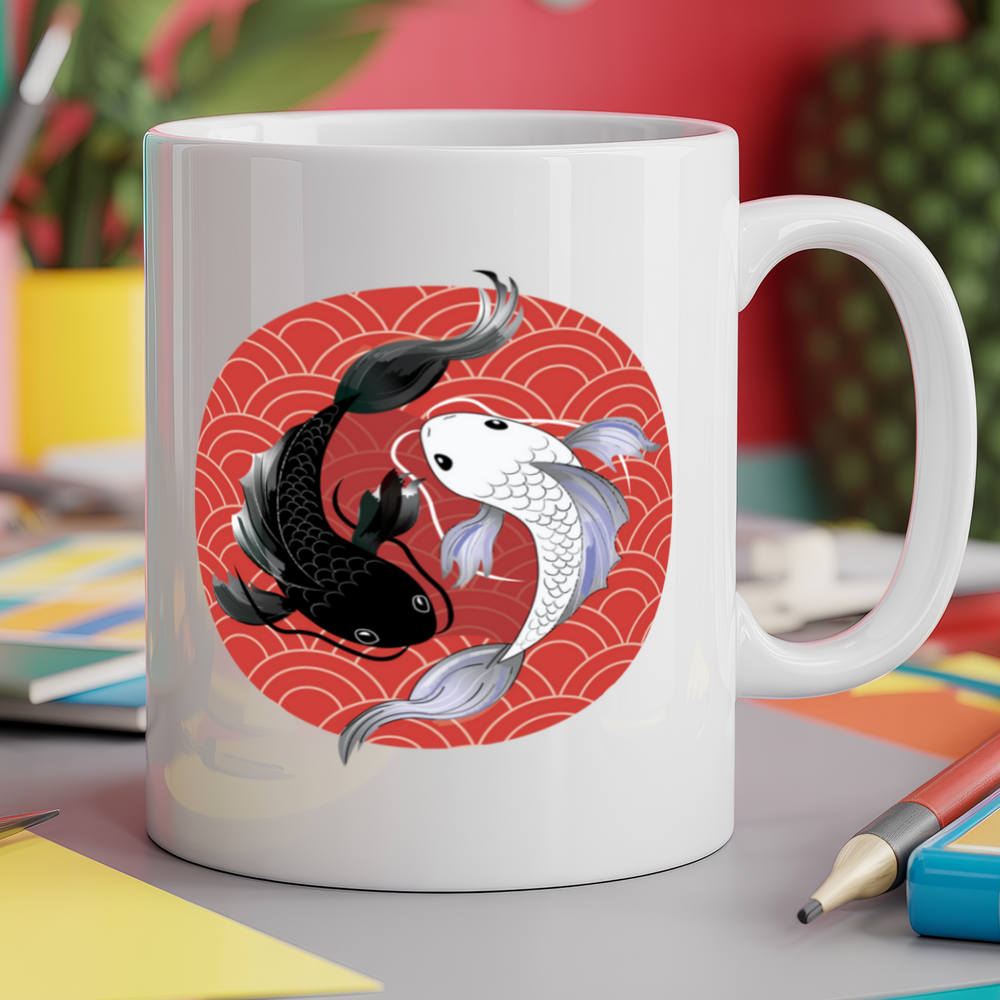 Japanese Koi carp yin yang fish