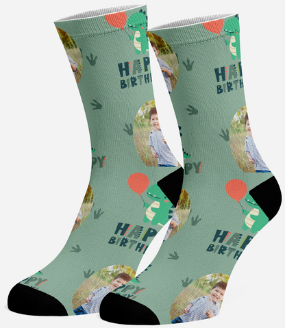 SockYeah - Personalised Happy Birthday Dinosaur Socks