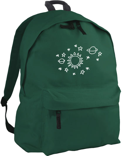 Sun star space pattern backpack
