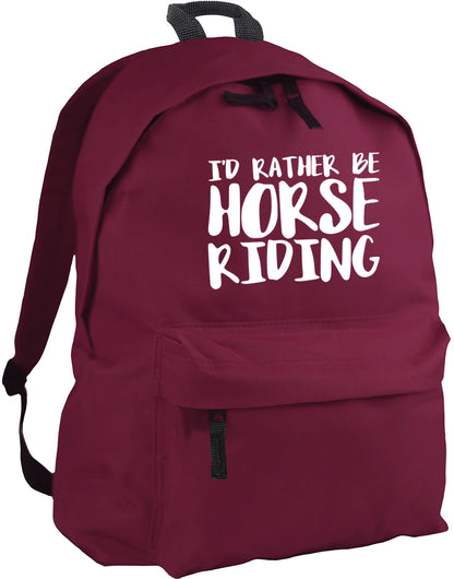I'd Rather Be Horse Riding backpack