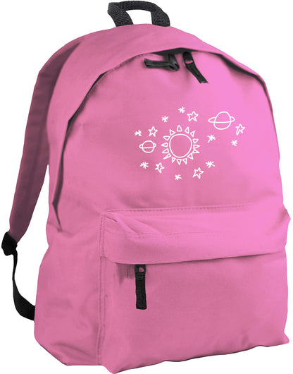 Sun star space pattern backpack
