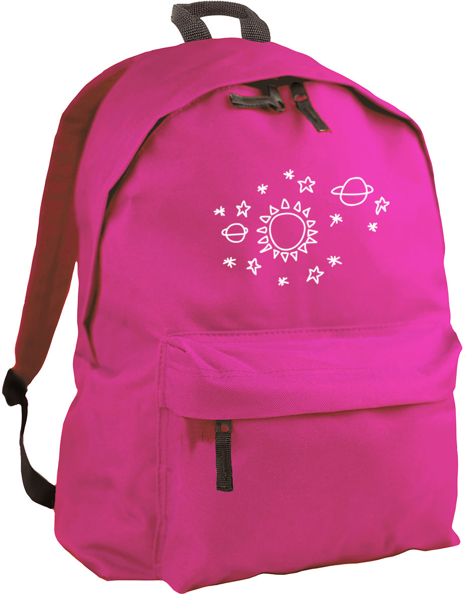 Sun star space pattern backpack